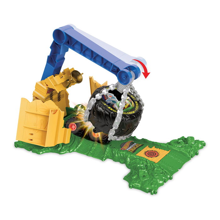 Hot Wheels Monster Trucks - Arena Smashers - Jeu de Défi Rhinomite HTP18 avec Véhicule 1:64, 2 Voitures et Circuit à Pneu Tombant - Jouet Enfant +4 ans Hot Wheels Monster Trucks - Arena Smashers - Jeu de Défi Rhinomite HTP18 avec Véhicule 1:64, 2 Voitures et Circuit à Pneu Tombant - Jouet Enfant +4 ans