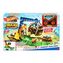 Hot Wheels Monster Trucks - Arena Smashers - Jeu de Défi Rhinomite HTP18 avec Véhicule 1:64, 2 Voitures et Circuit à Pneu Tombant - Jouet Enfant +4 ans