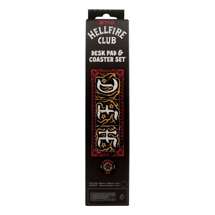 Stranger Things set sous-mains revêtu & sous-verre Hellfire Club Stranger Things set sous-mains revêtu & sous-verre Hellfire Club