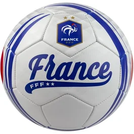 Ballon de football FFF taille 5 blanc - Design sobre et élégant avec identité nationale, pour toutes surfaces, durable et bon toucher