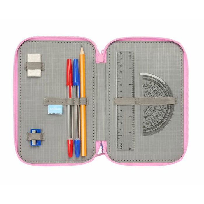 Pochette à crayons triple Frozen Bleu 12,5 x 19,5 x 5,5 cm 37 Pièces