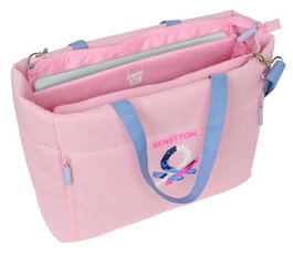 Safta Sac à dos pour ordinateur portable 14,1" Benetton rose - 40 x 31 x 17 cm