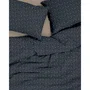 Parure de lit 1 housse de couette 140 x 200 cm + 1 taie d'oreiller 60 x 60 cm - Noir / Gris - 100% coton renforcé