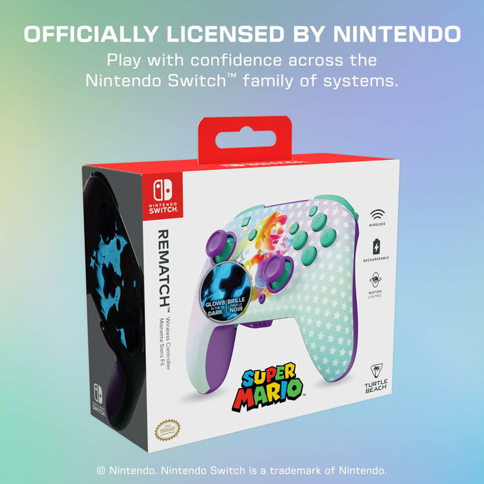 Turtle Beach Rematch Invincible Mario - Manette sans fil Nintendo Switch Turtle Beach Rematch Invincible Mario - Manette sans fil Nintendo Switch