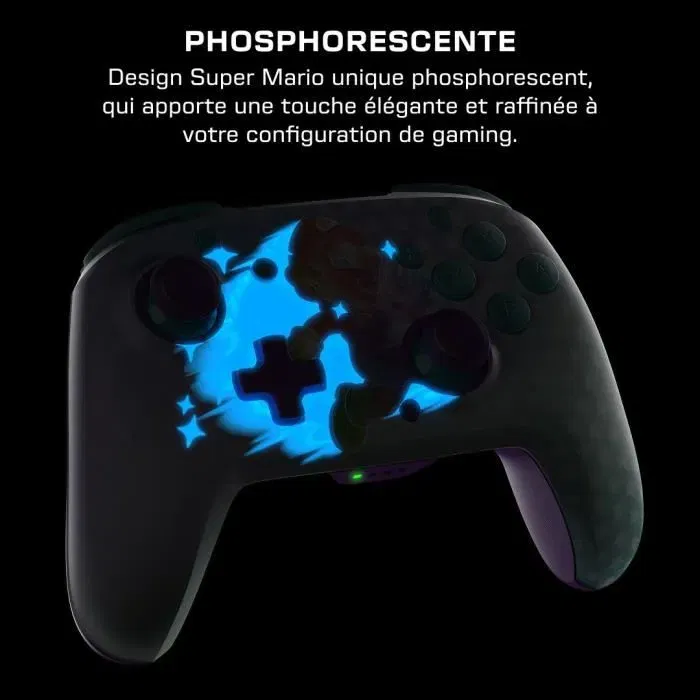 Turtle Beach TBC-8101-95 - Manette Gaming Sans Fil Rematch Invincible Mario pour Nintendo Switch, Switch Lite et OLED - Design Phosphorescent