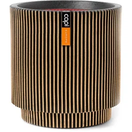 Capi Europe Groove NL Vase cylindrique design 36 x 38 cm couleur noir/or pour intérieur et extérieur