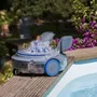 GRE Robot de Piscine Rechargeable sans Fil RBR120, pour Piscines Hors-Sol et Enterrées Jusqu'à 12 x 5 m, Batterie Lithium, Autonomie 2h