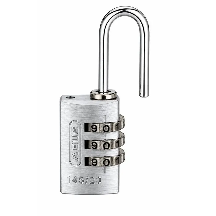 Abus 145/20 Cadenas à combinaison 3 chiffres en aluminium argent
