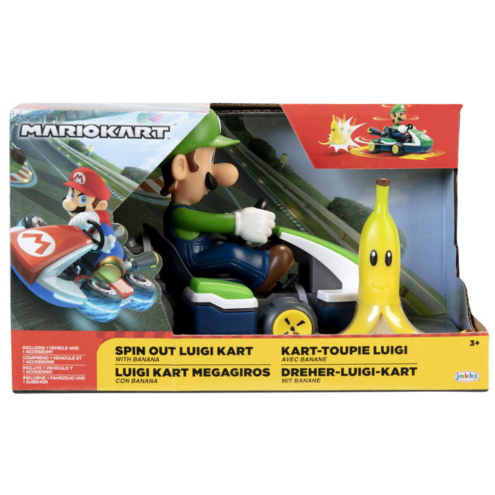 JAKKS PACIFIC Figure Luigi Mario Kart 6,5 cm - Personnage megagiros - Univers Nintendo Kart JAKKS PACIFIC Figure Luigi Mario Kart 6,5 cm - Personnage megagiros - Univers Nintendo Kart