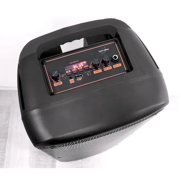 INOVALLEY KA25-FIRE Enceinte Karaoké lumineuse Bluetooth 5.0 - 64 cm - 850 W - Noir