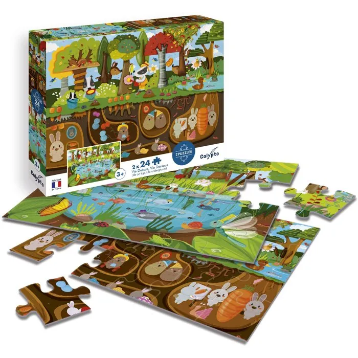 Sentosphere - Puzzles éducatifs 24 pièces La Vie Dessus / Dessous - Développe observation, mémoire et logique - À partir de 3 ans