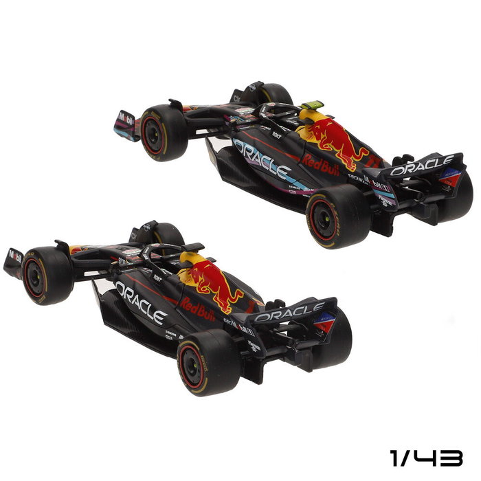 BURAGO - Blister de 4 voitures miniatures F1 Red Bull échelle 1:43 en métal