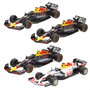 BURAGO - Blister de 4 voitures miniatures F1 Red Bull échelle 1:43 en métal