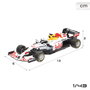 BURAGO - Blister de 4 voitures miniatures F1 Red Bull échelle 1:43 en métal