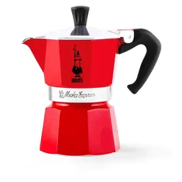 Bialetti Cafetière Italienne La Mokina 1 Tasse 40 ml Rouge - Pour Tous Feux Sauf Induction - Cafetière Moka Compacte