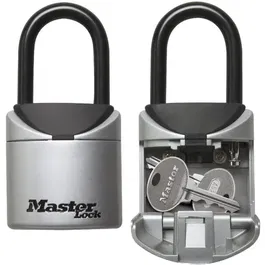 Master Lock 5406EURD - Boîte à clés sécurisée portable format XS avec anse, verrou par combinaison, corps métallique, anti-feu, pour 2 clés