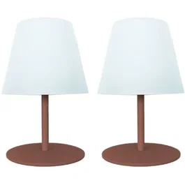 Lumisky TWINS - Set de 2 lampes de table LED sans fil - Couleur terracotta - Hauteur 16 cm
