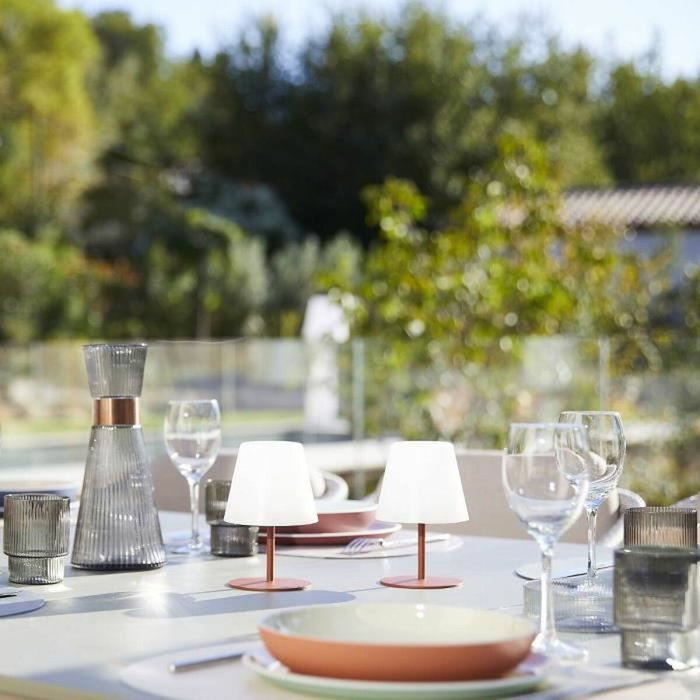 Lumisky Set de 2 lampes de table sans fil TWINS Terracota