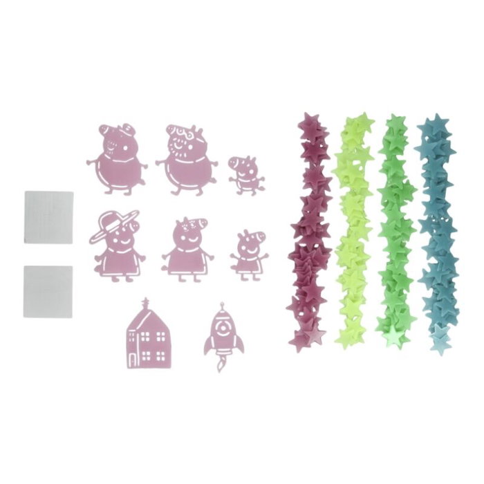 Paladone Vinyle Décoratif Peppa Pig Brille dans le Noir - 200 Étoiles Luminescentes