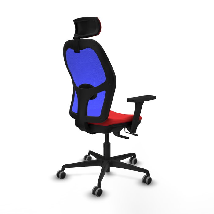 Piqueras Y Crespo Chaise de bureau Jorquera, Rouge et Bleu, Sincro/Traslack, 3D Piqueras Y Crespo Chaise de bureau Jorquera, Rouge et Bleu, Sincro/Traslack, 3D