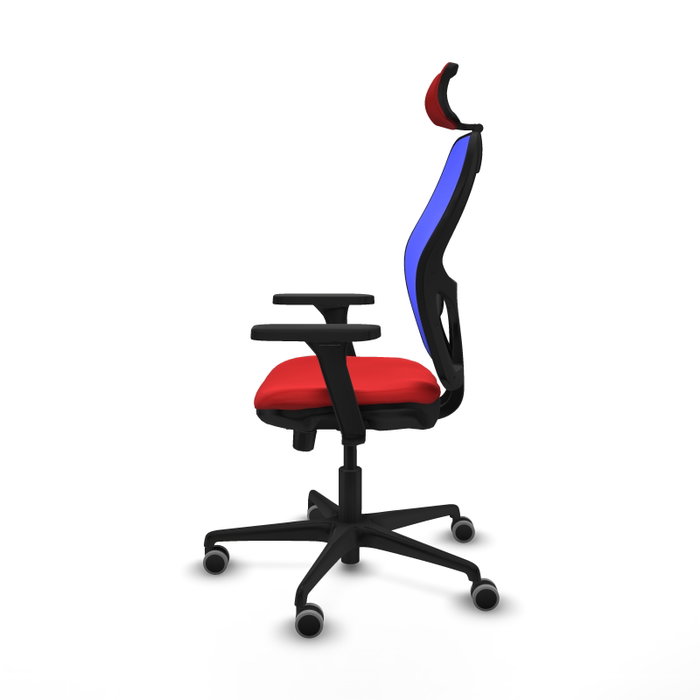 Piqueras Y Crespo Chaise de bureau Jorquera, Rouge et Bleu, Sincro/Traslack, 3D Piqueras Y Crespo Chaise de bureau Jorquera, Rouge et Bleu, Sincro/Traslack, 3D
