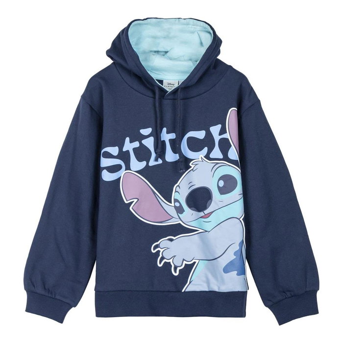 Sweat-shirt à capuche fille Stitch Bleu foncé