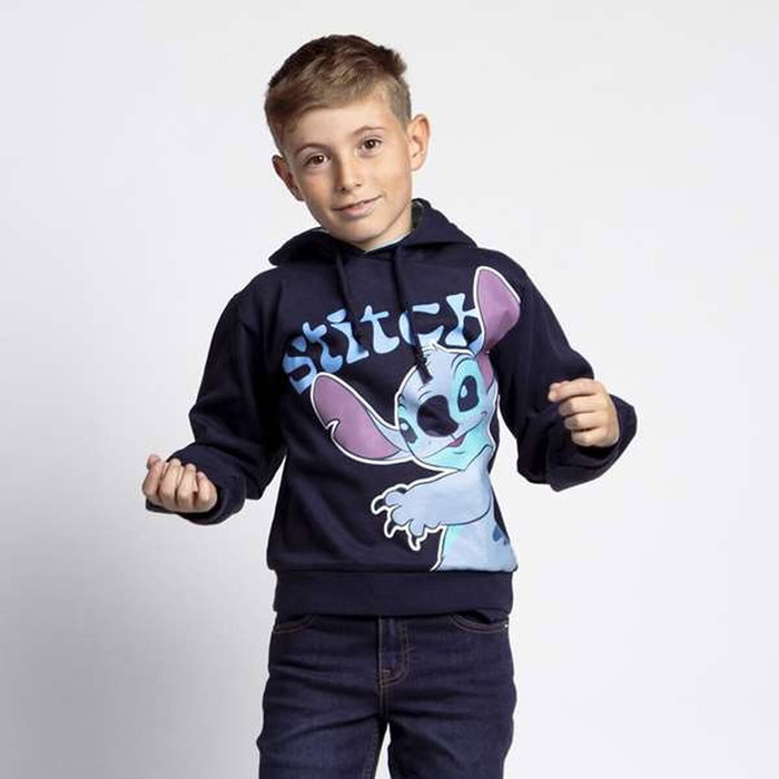 Sweat-shirt à capuche fille Stitch Bleu foncé