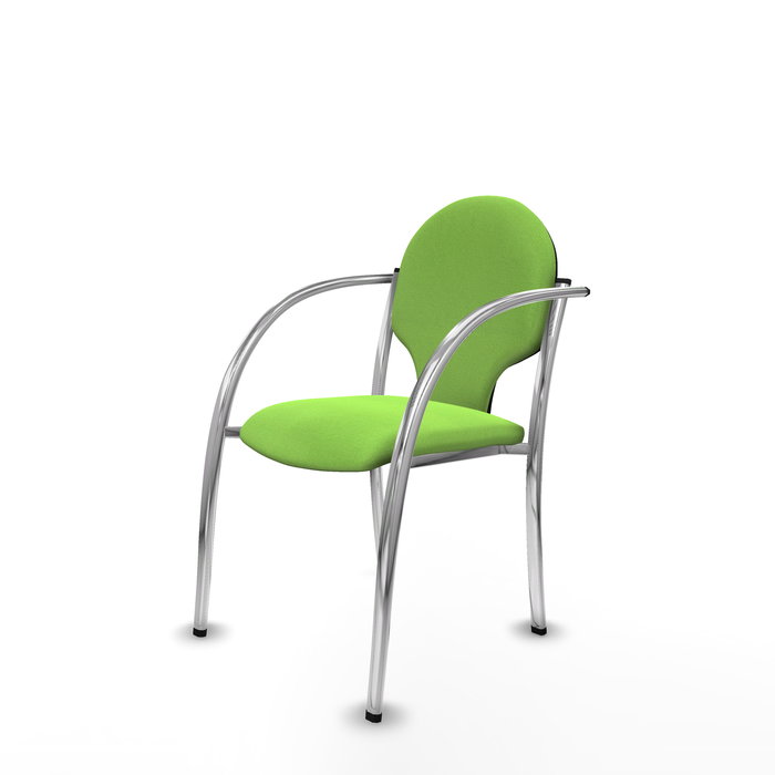 Silla Hellín tapizada con Tela color Pistacho. Brazos fijos Silla Hellín tapizada con Tela color Pistacho. Brazos fijos