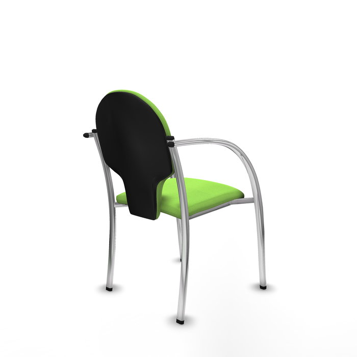 Silla Hellín tapizada con Tela color Pistacho. Brazos fijos Silla Hellín tapizada con Tela color Pistacho. Brazos fijos