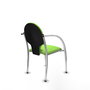 Silla Hellín tapizada con Tela color Pistacho. Brazos fijos