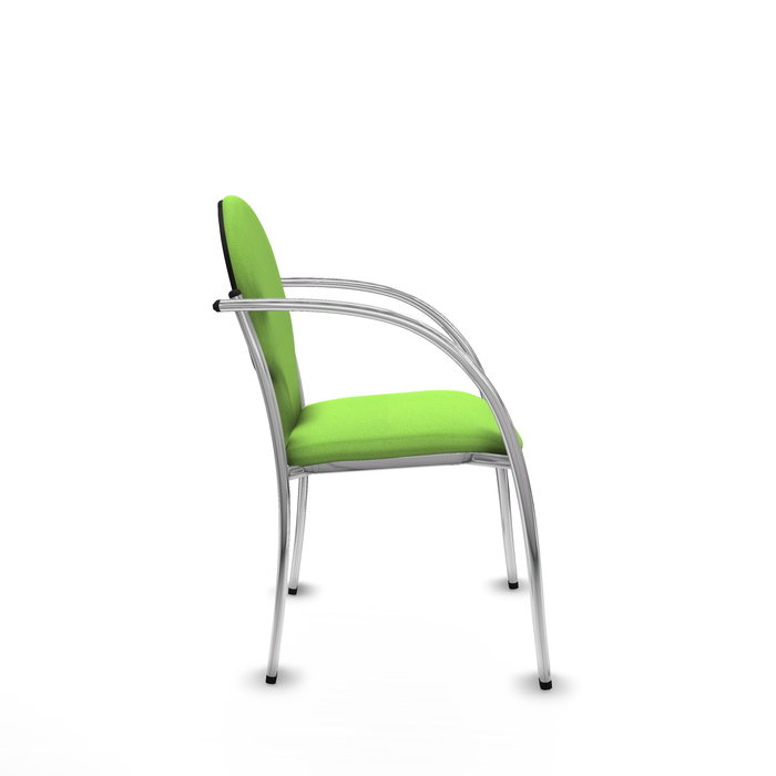 Silla Hellín tapizada con Tela color Pistacho. Brazos fijos Silla Hellín tapizada con Tela color Pistacho. Brazos fijos