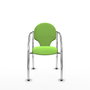 Silla Hellín tapizada con Tela color Pistacho. Brazos fijos