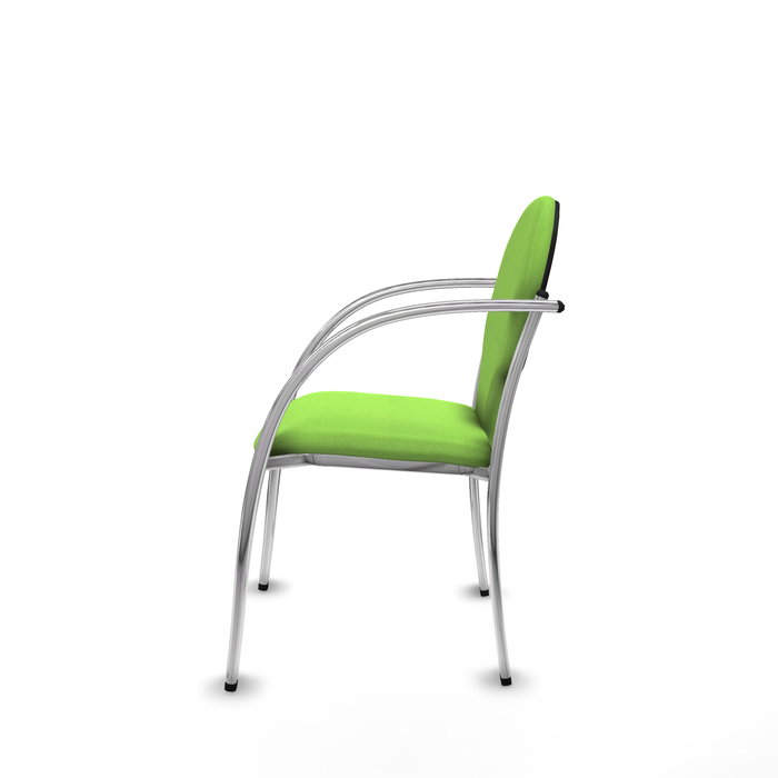 Silla Hellín tapizada con Tela color Pistacho. Brazos fijos Silla Hellín tapizada con Tela color Pistacho. Brazos fijos