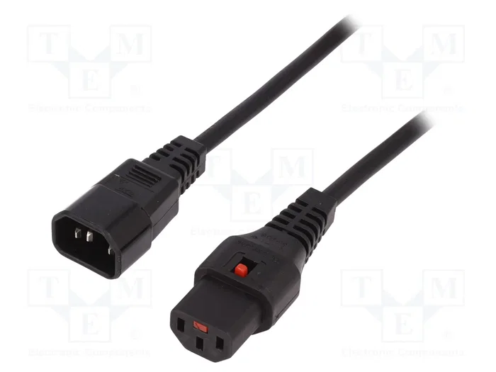 MicroConnect Cordon d'alimentation IEC Lock C13 vers C14 - 2m MicroConnect Cordon d'alimentation IEC Lock C13 vers C14 - 2m
