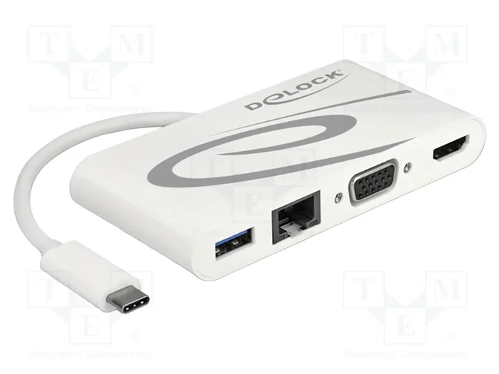 DELOCK Hub USB 3.0 avec 5 ports et connexion réseau 10/100/1000Mbps - Blanc DELOCK Hub USB 3.0 avec 5 ports et connexion réseau 10/100/1000Mbps - Blanc
