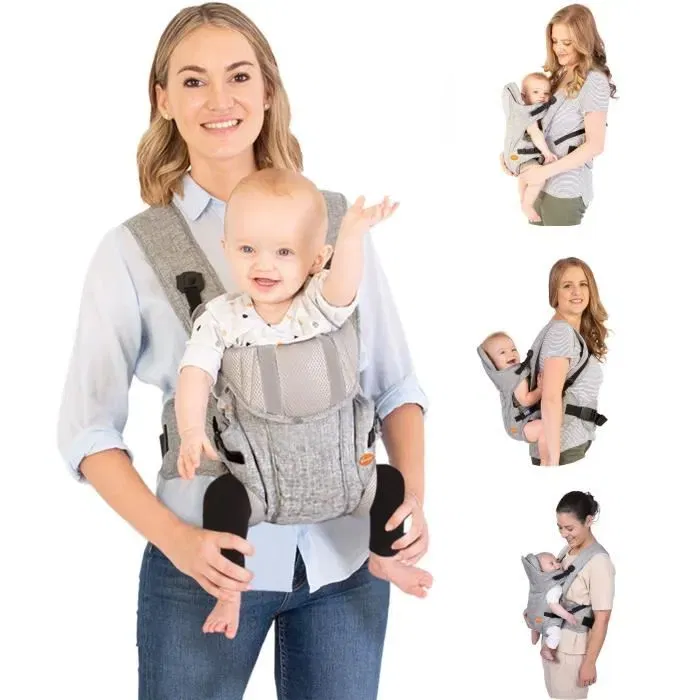 Dreambaby Oxford - Porte-bébé ergonomique 3-en-1 ajustable, pour nouveau-nés et enfants jusqu'à 15 kg, portage face intérieur, face extérieur ou sac à dos