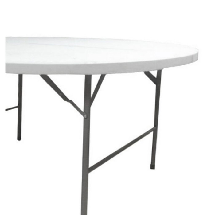 BigBuy Garden Table Piable Catering Blanc 122 x 122 x 74 cm