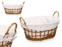 Kipit Cesto Ovalado avec anses naturel - Panier en tissu et fer 52x26x35 cm (Set de 12)