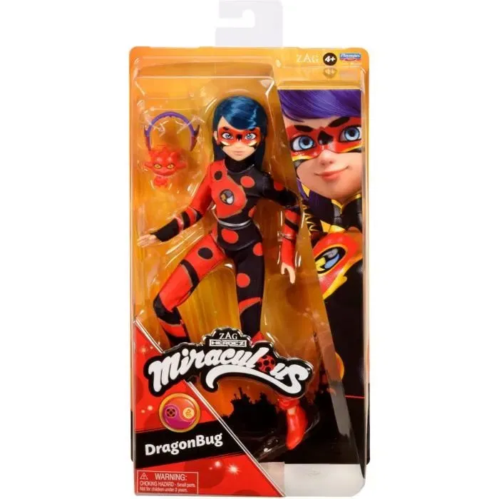 Bandai - Poupée Articulée Miraculous Ladybug Dragon Bug 26 cm avec Accessoires et Kwami