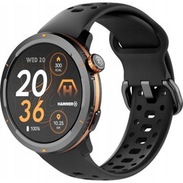 Hammer Watch 2 Lite Noir - Montre Connectée AMOLED 1.43", 3 ATM, Bluetooth 5.3, 60+ Sports