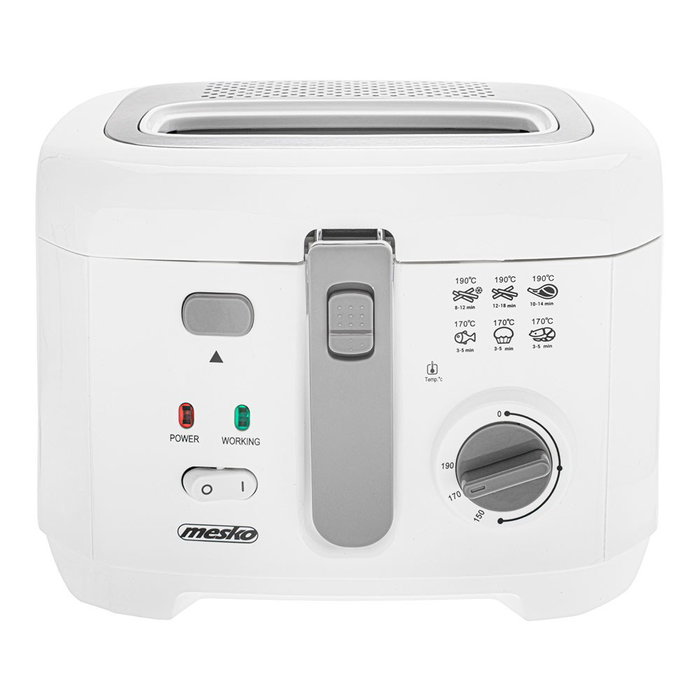 Mesko MS4908G Friteuse à huile, Blanche, 2,5 l, 1800 W