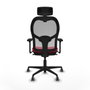 Piqueras y Crespo Chaise de Bureau avec Appui-tête Jorquera 3D036G2 Rouge