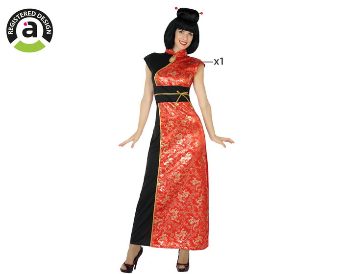 Disfraz China Mujer Adulto Vestido Rojo Disfraz China Mujer Adulto Vestido Rojo