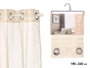 Giftdecor Rideau Beige Transparent 140 x 260 cm, Tissu Polyester-Lin, Marron (Set de 6)