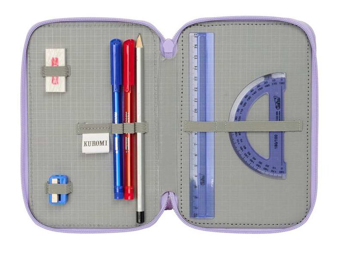 Safta Plumier Triple 37 Pièces pour Crayons - Dimensions : 12,5 x 19,5 x 5,5 cm