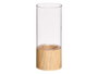GIFTDECOR Vase Cylindrique en Acrylique avec Base en Bois 10x10x25cm