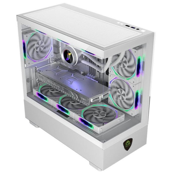 Keep Out XC-301W Glass Boîte PC Gaming Micro ATX/ITX blanc avec vitre trempée ARGB