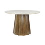 DKD Home Decor Table de Salle à Manger Marbre et Bois de Manguier