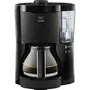 Melitta Cafetière Filtre Look V Glass 1025-02, 1080 W, 1,25 L, Noir, AromaSelector, Réservoir Amovible, Porte-Filtre Anti-Goutte
