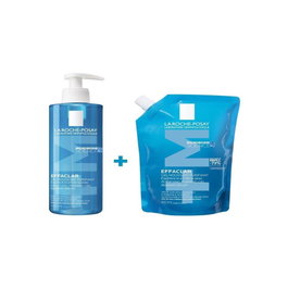 La Roche-Posay Effaclar Gel+ Recharge 400 ml - Gel Nettoyant Purifiant pour Peaux à Imperfections